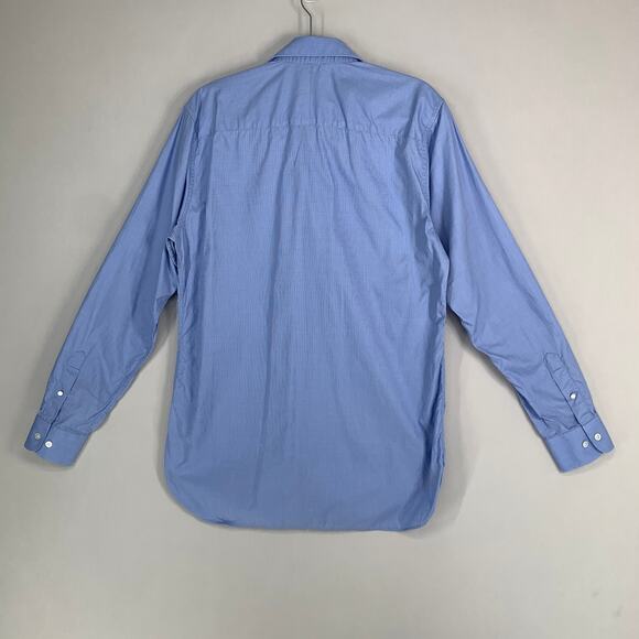 Share Gieves & Hawkes Men Shirt Shirt 16 Blue Casual Button Up Long Sleeve Workw - Picture 7 of 9